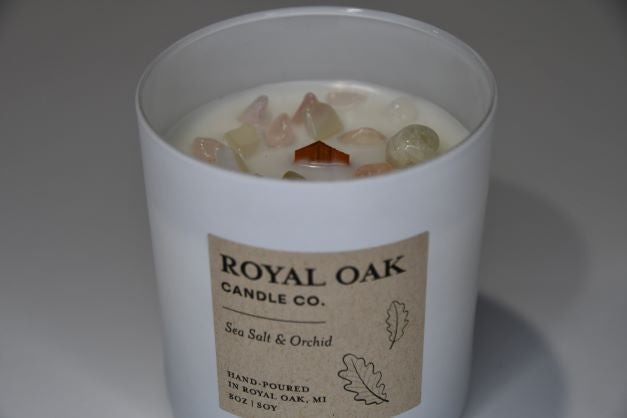 Sea Salt & Orchid 8oz Wood Wick Soy Candle